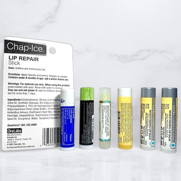 Lipcare Bundle—Burt's Bees Lip Balm, Chap Stick & more—7pc Lot *New + Sealed* - Picture 3 of 4